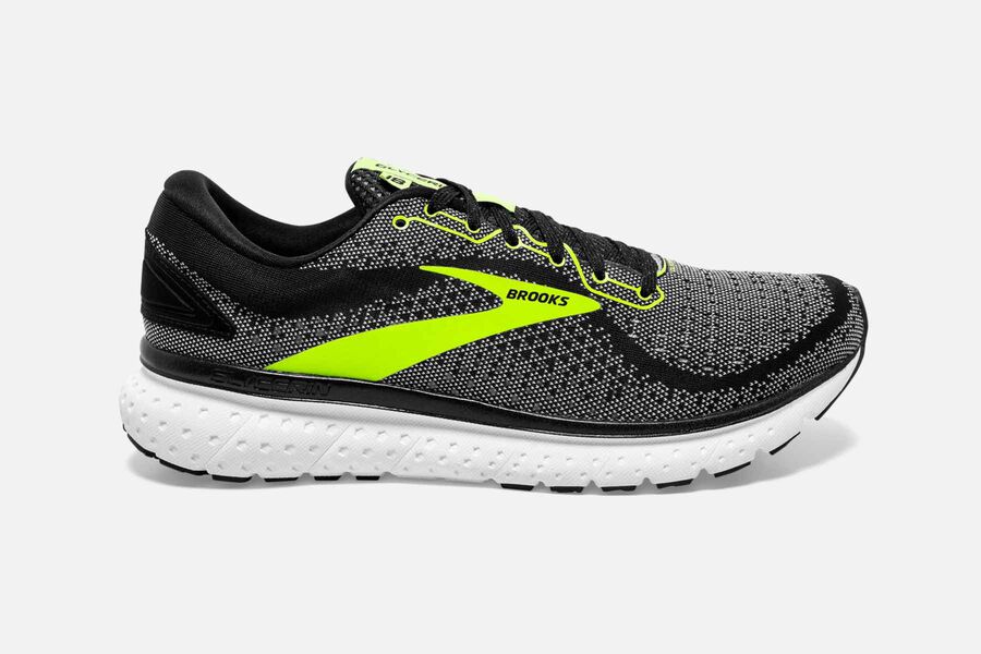 Brooks Glycerin 18 Mens Australia - Road Running Shoes - Black/White (024-DXUBP)